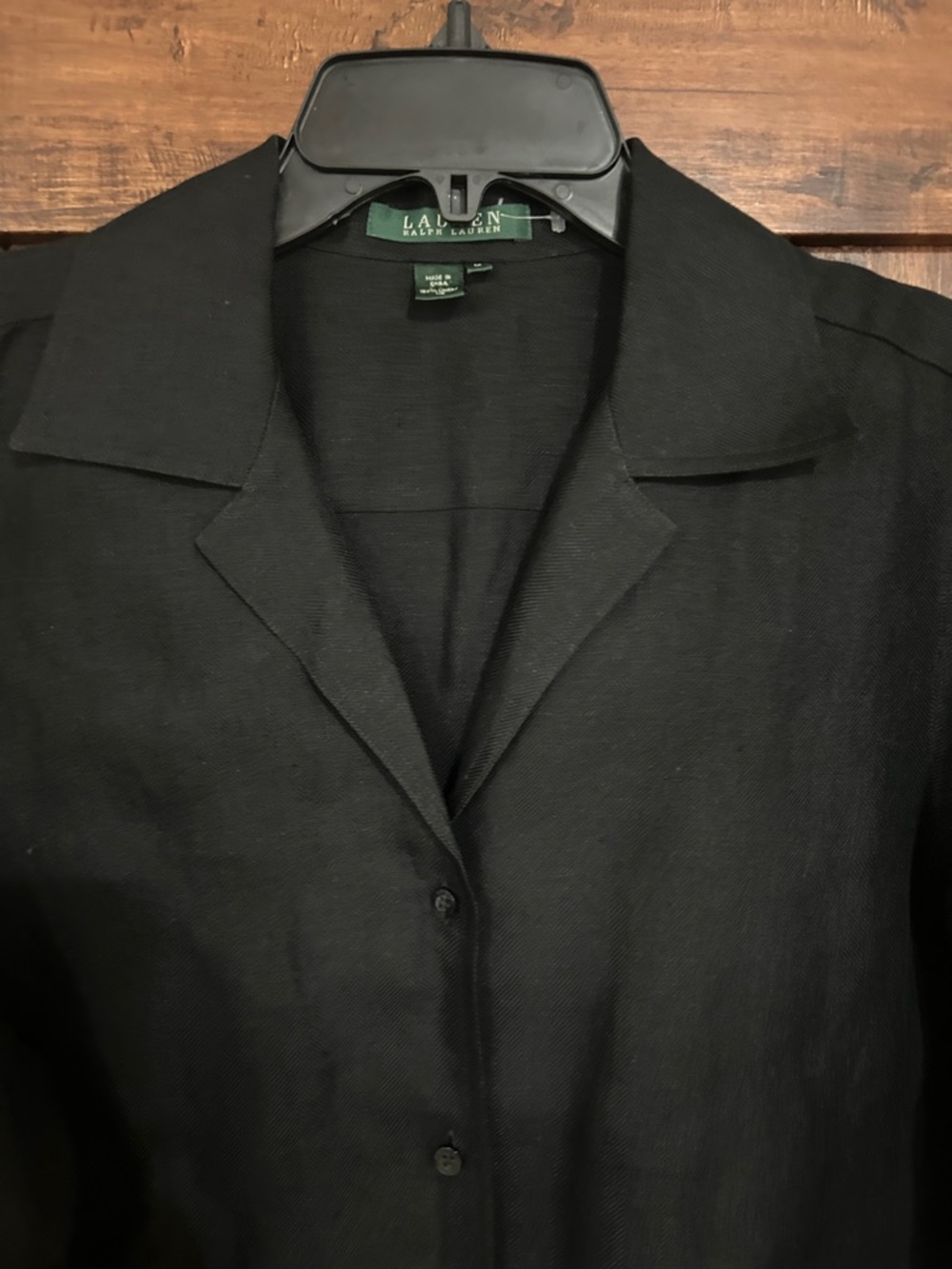 Ralph Lauren Black Long-Sleeve Button-Up Blouse
